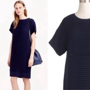 NWT J. Crew pleated chiffon dress. Navy. Size 10